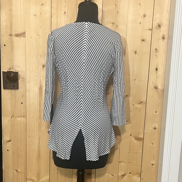 Zara Blue and White Striped 3/4 Length Sleeve Tunic - Picture 3 of 7